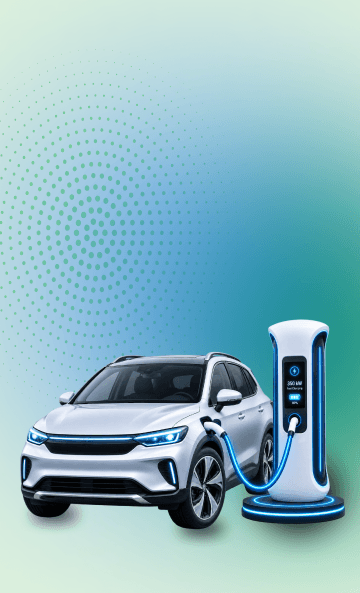 An electric car charging